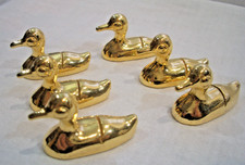 Enten als Tischkartenhalter Tischkartenständer Platzkarten Halter Messing 6 Stüc