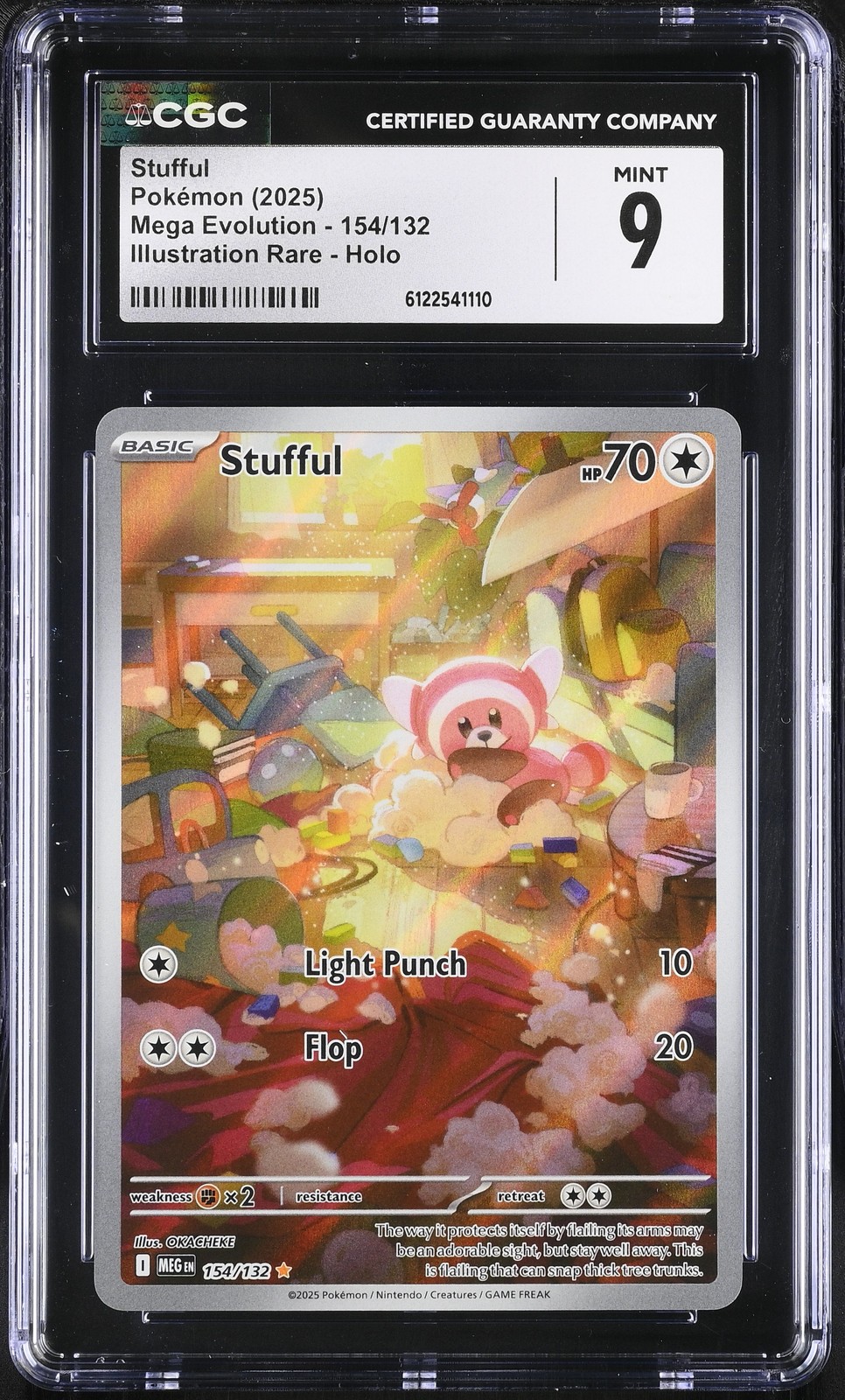 CGC 9 Stufful 154/132 Illustration Rare Holo Mega Evolution Pokemon Mint