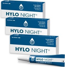 3 x Hylo Night Vitamin A Eye Ointment Preservative Free 5g  UK STOCK New