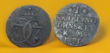 Denmark Skilling KM# 616.7 1771 Extremely Rare!