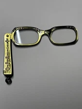 Vintage Folding Lorgnette Opera Reading Glasses With Lucite Rhinestone