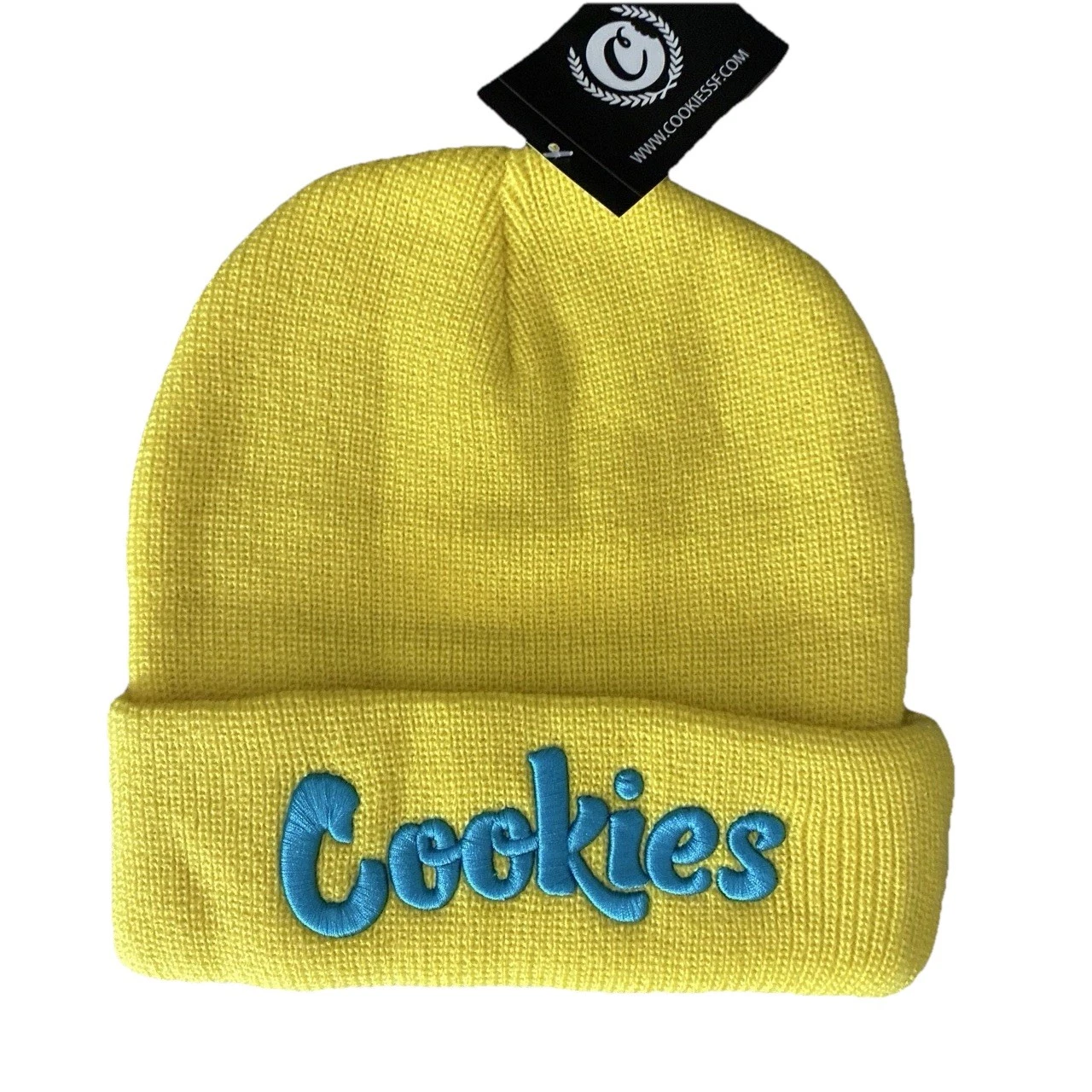 Cookies SF Yellow Knit Beanie Hat One Size fits All NWT
