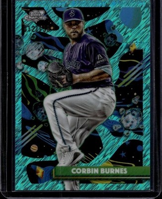 2025 Topps Chrome Cosmic #190 Corbin Burnes Aqua Equinox Refractor #/199