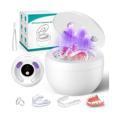 Upgraded Ultrasonic Retainer Cleaner Machine, 45kHz Ultrasonic Dentures Clean...