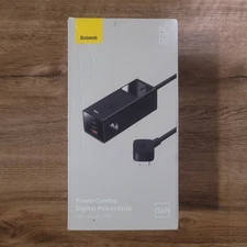 Baseus USB C Charger - 100W Power Strip PowerCombo with 4 USB Ports & 2 Outlet E