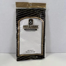 Vintage 6 Hav-A-Hank Handkerchiefs ~White~16x16~Cotton & Polyester Blend~NOS