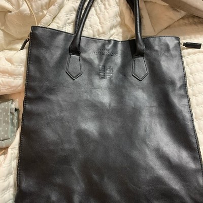Givenchy Parfums Black Logo Zipper Tote Bag Top Handle 