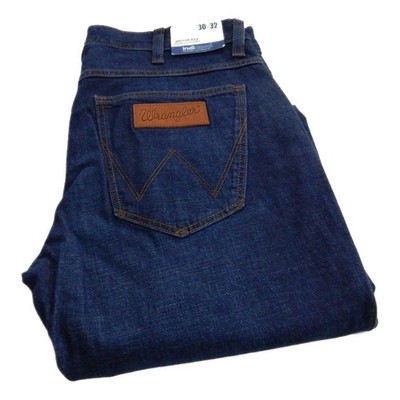 Wrangler Larston Jeans Slim Tapered Stretch Waist 30 Leg 32 W30 L32 Zip FlyQ7435