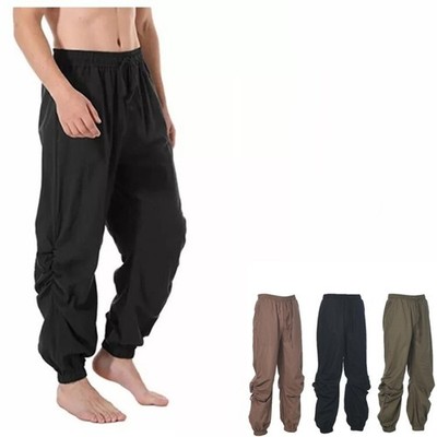 Medieval Mens Pants Pirate Trousers Renaissance Viking Pants Loose Jogger Pants