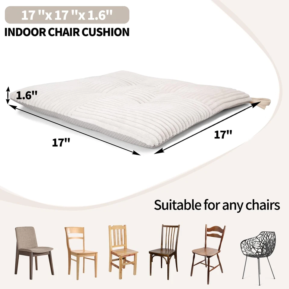 Paquete de 4 Cojines para Silla Apilables de Oficina, Pana Espuma Alta Densidad Cocina Mar... Foto 3 de 4