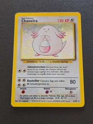 Chaneira *Deutsch* Chansey Base Set 3/102 Base Set Holo WOTC Vintage MP
