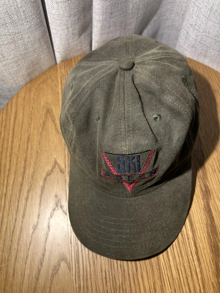 Vintage Sci Country Imports Adjustable Hat Green Canvas “Ski Aspen” Cap Y2K Rare - Image 3 of 4