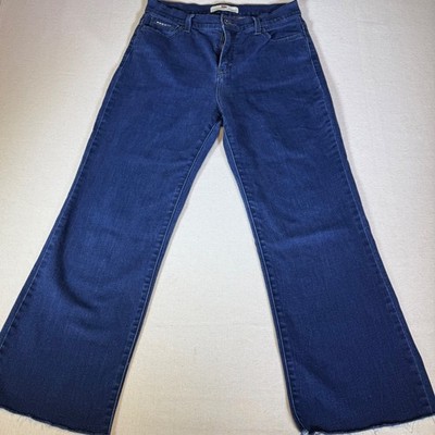 Levi's Bootcut Jeans Women's 12 Perfectly Slimming Dark Wash Raw Hem Stitching