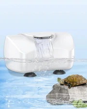 Pawfly 80 GPH 4 W Mini Turtle Filter for 1-10 Gallon Tanks, Low Water White 