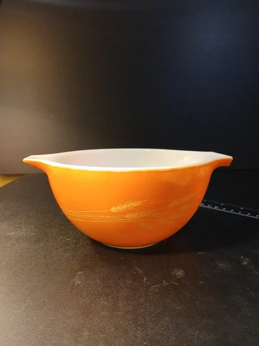 Vtg Pyrex Autumn Harvest Wheat 441 Cinderella Mixing Bowl 750ml Orange
