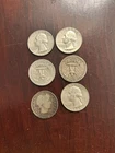 Silver Quarters   Lot of 6 Coins (90% Silver,