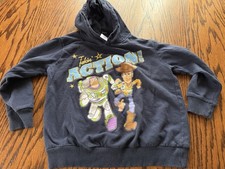 Boys Size 7 Disney Toy Story Blue Hooded Sweatshirt Hoodie Long Sleeve Buzz