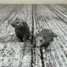 Hudson Pewter Noah's Ark Collection 1994 Badgers #7602/#7603 Male Female Retired