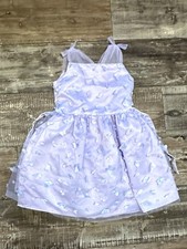 Girls Purple Dress Butterfly Lavender Formal Dress Up Size 7 Wedding Dance