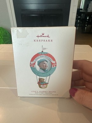 Hallmark 2018 Loves Journey Begins Babys First Xmas Photo Frame Keepsake 1st NIB