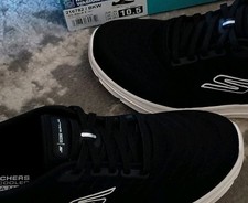 SKECHERS GO WALK 6 GOwalk Men's Lace-Up Sneakers Black/White US 10.5 216782