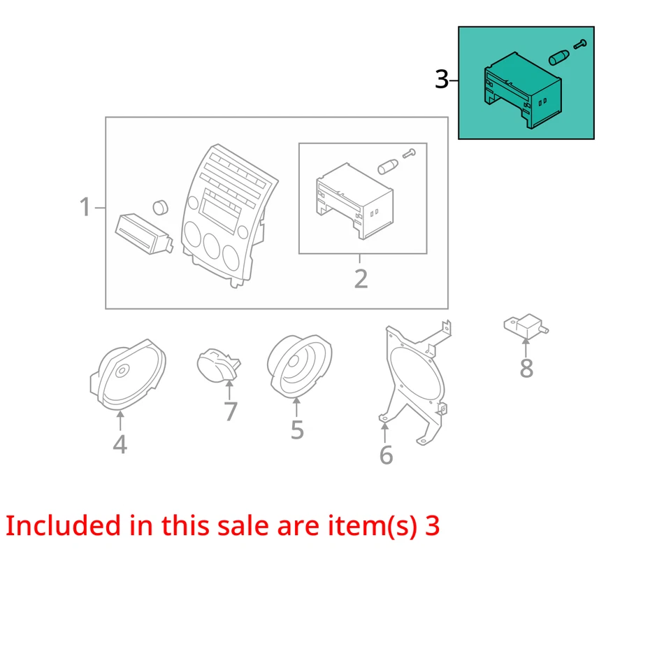 Audio Equipment Radio Receiver Am-fm-cd 6 Disc Fits 08-10 MAZDA 5 1754166 - Image 3 of 4