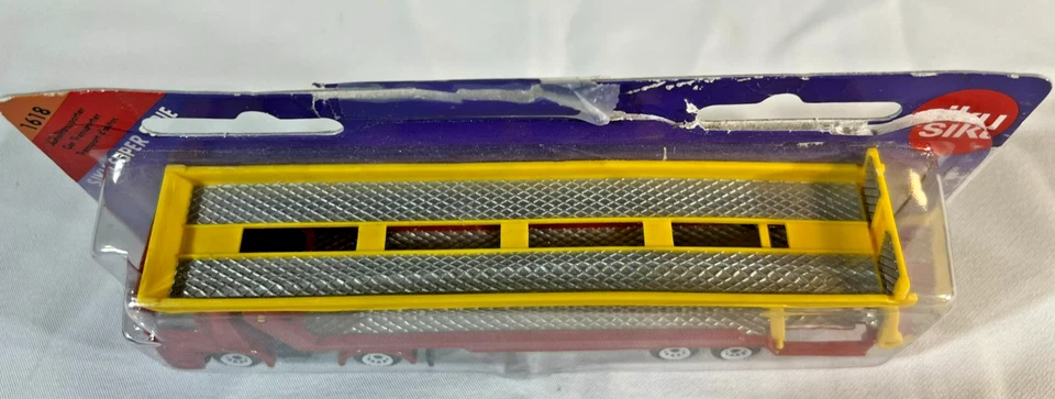 Siku #1618 梅赛德斯汽车运输车 Hauler - 红色/黄色 - 全新开放式包装 — 第 2/4 张图片