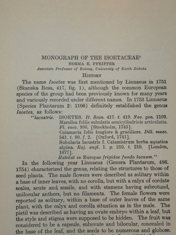 Monograph of the Isoetaceae Norma Pfeiffer ORIGINAL Mo Bot Gard Isoetes Quillwor - Image 3 of 4