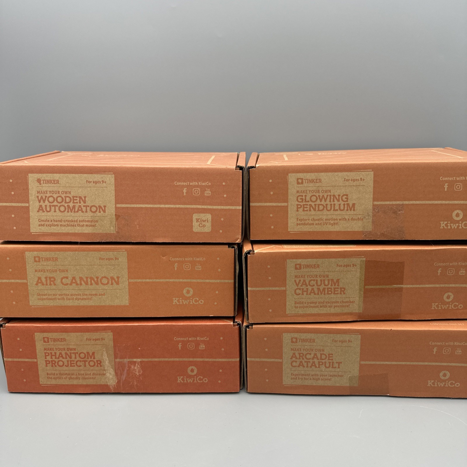 Lot of 6 Kiwi Co Labs TInker Crate All Boxes New, 2 Are Sealed Sealed 4 Are Open