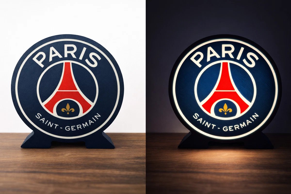 Lampe à Poser - TD® - Veilleuse 3D Paris Saint-Germain - LED - 7 Couleurs - Télécommande - Maison