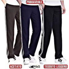PANTALONE ACETATO PRIMAVERILE LEGGERO BANDE SPORTIVO TUTA CASUAL CASA PALESTRA