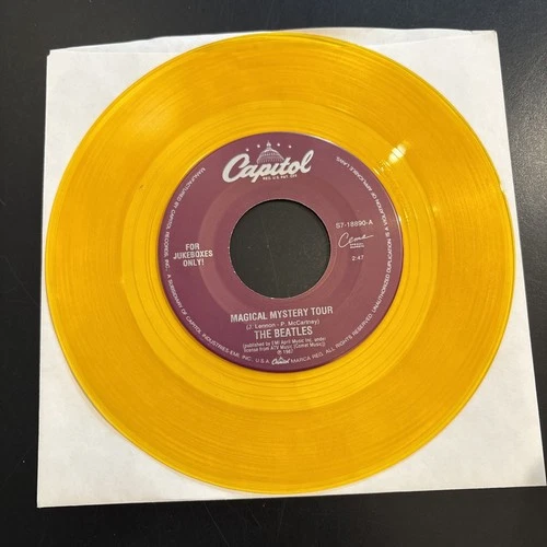 BEATLES vinyl 45 rpm Magical Mystery Tour for Jukeboxes only Colored vinyl 7”