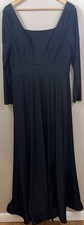 Giffniseti Black Formal Weighted hem Floor Length Gown/long Slv Dress Read Desc