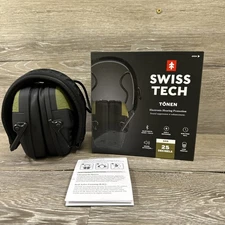 Swiss Tech ELECTRONIC HEARING PROTECTION EARMUFF Bluethooth Music Calls NRR 25dB