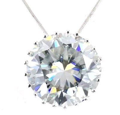 #ad #ad Rare 20 Ct Certified Treated White Diamond Solitaire Pendant In 925 Silver. $229.50