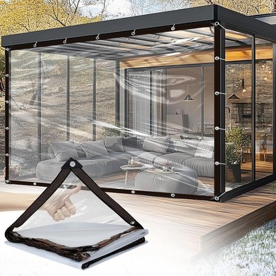 Abdeckplane transparent PVC 1,5x2m wasserdicht Aussenbereich Garten Moebel Plane