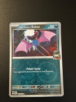 Team Rocket's Zubat 120/182 Reverse Holo Common SV10: Destined Rivals NM