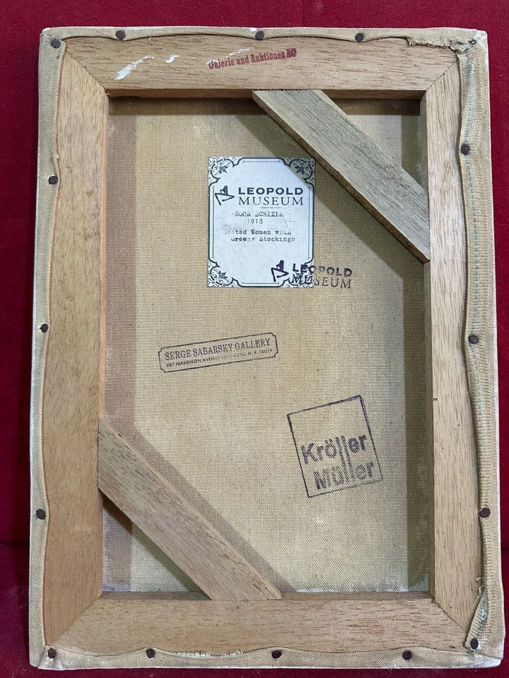 Pintura al óleo sobre lienzo EGON SCHIELE, de colección estampada firmada Foto 2 de 4