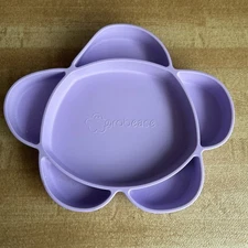 Silicon Suction Plate, Lavender, Flower, 6 Sections, Grabease Plate