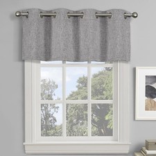 Kitchen Window Valance,Burlap Blackout Grommet Valance for Livining Room/Bath...