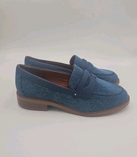 Franco Sarto Chrissy Penny Keeper Slip On Loafers Blue Size 6
