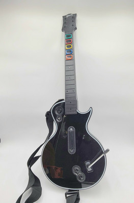 GUITAR HERO Wireless Les Paul Gibson PS3 Black w/Strap No Dongle UNTESTED