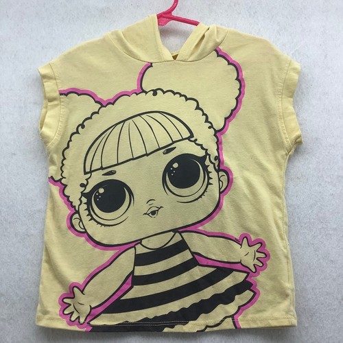 LOL Surprise! Girls' Hooded Top Cute Graphic Tee Shirt Yellow XS