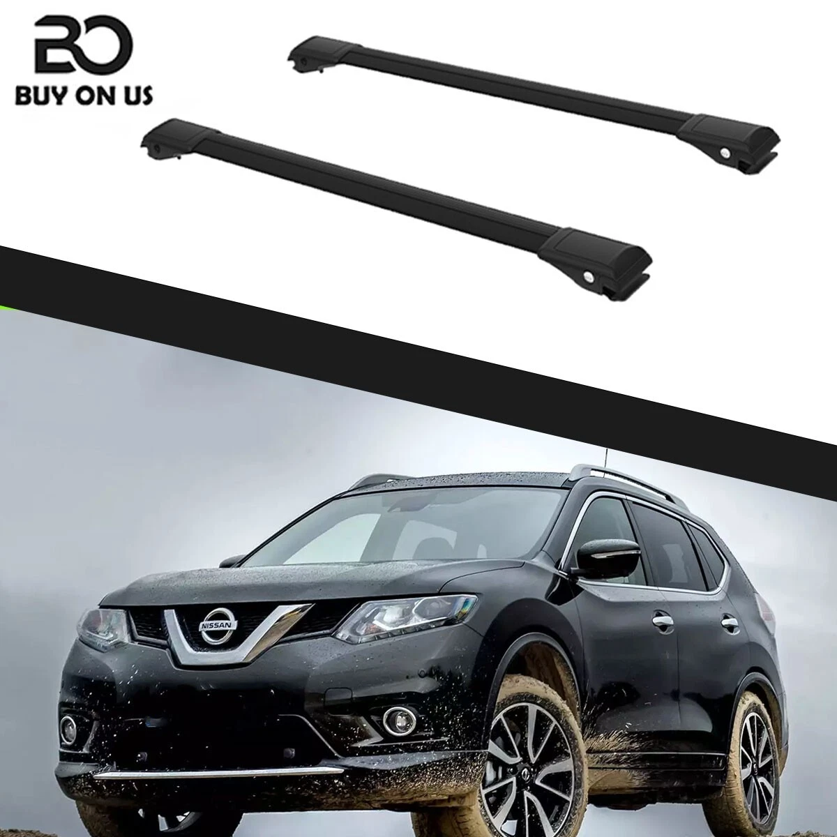 To fits Nissan X Trail MK3 Since 2013 Cross Bars Roof Rack Black