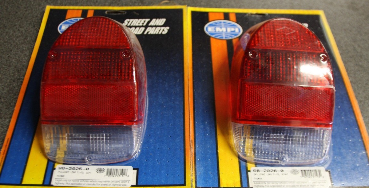 71-72 VW super beetle bug stock style tail light lens red white