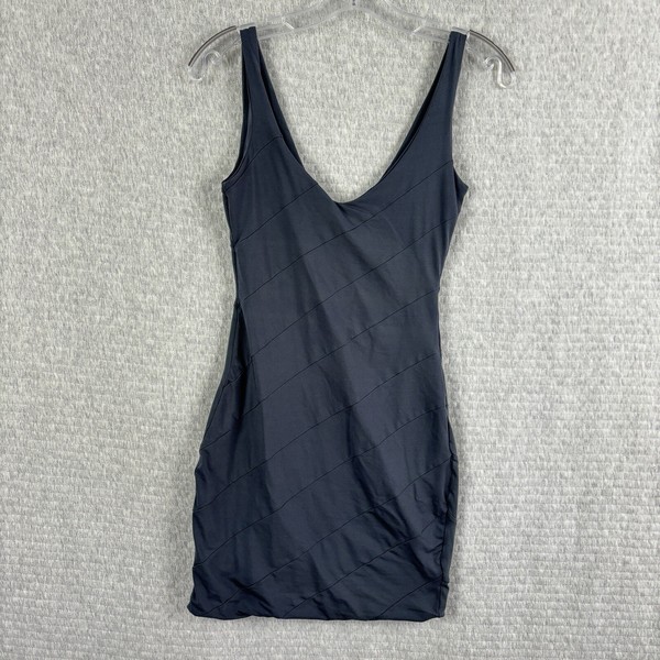 Kookai Womens 1 Sleeveless Deep V-Neck Bodycon Mini Dress Dusky-Blue Party