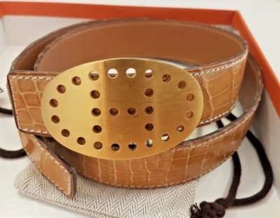 Hermes 32MM Alligator/Crocodile Belt Size 75 $5250 (BUCKLE NOT INCLUDED)