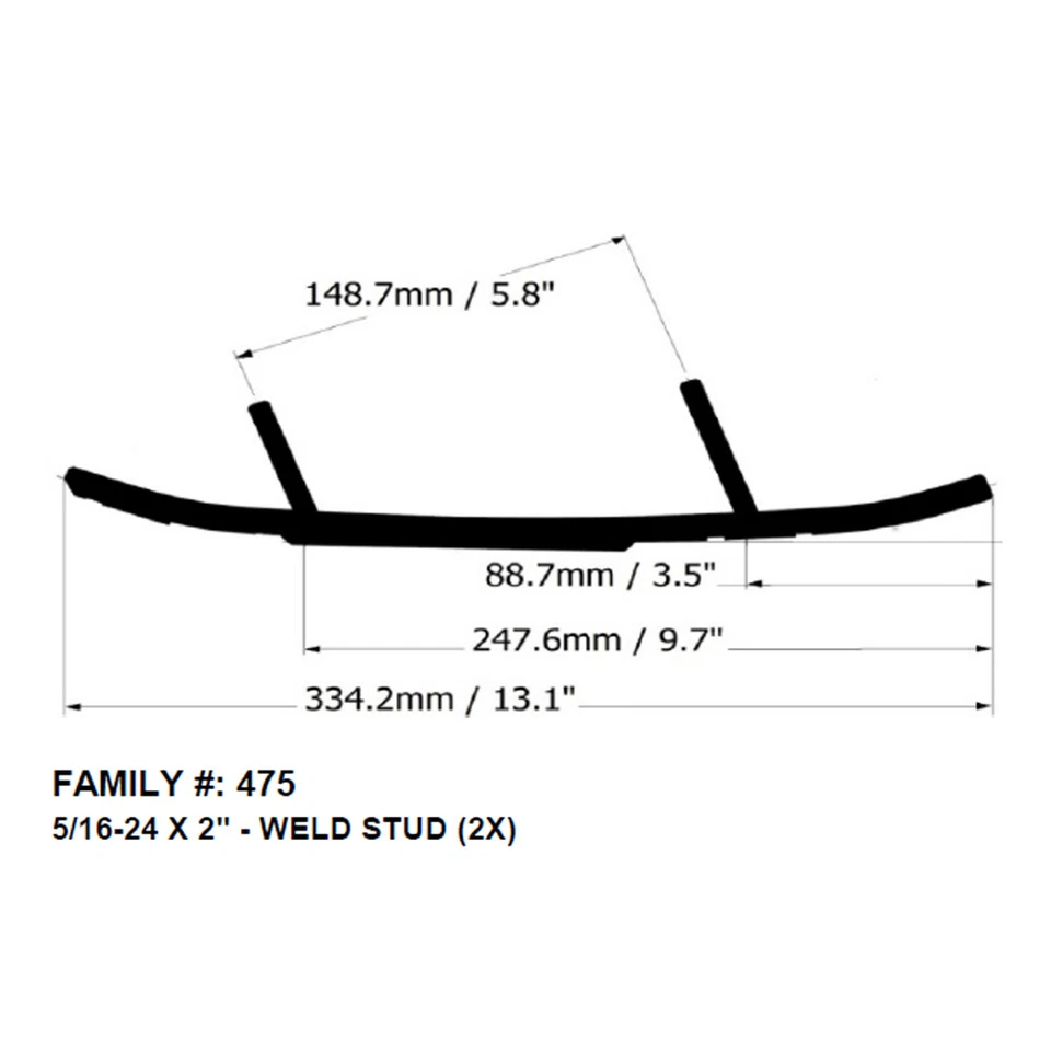 Bottom Line 4" carburos para Ski-Doo se adapta a esquís de piloto 2006-2023, DS / DS-2 / DS-3 Foto 2 de 2