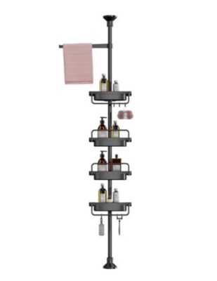 Shower Caddy Corner, 4 Layer Organizer, Rustproof Stainless Shelves, Drill Free