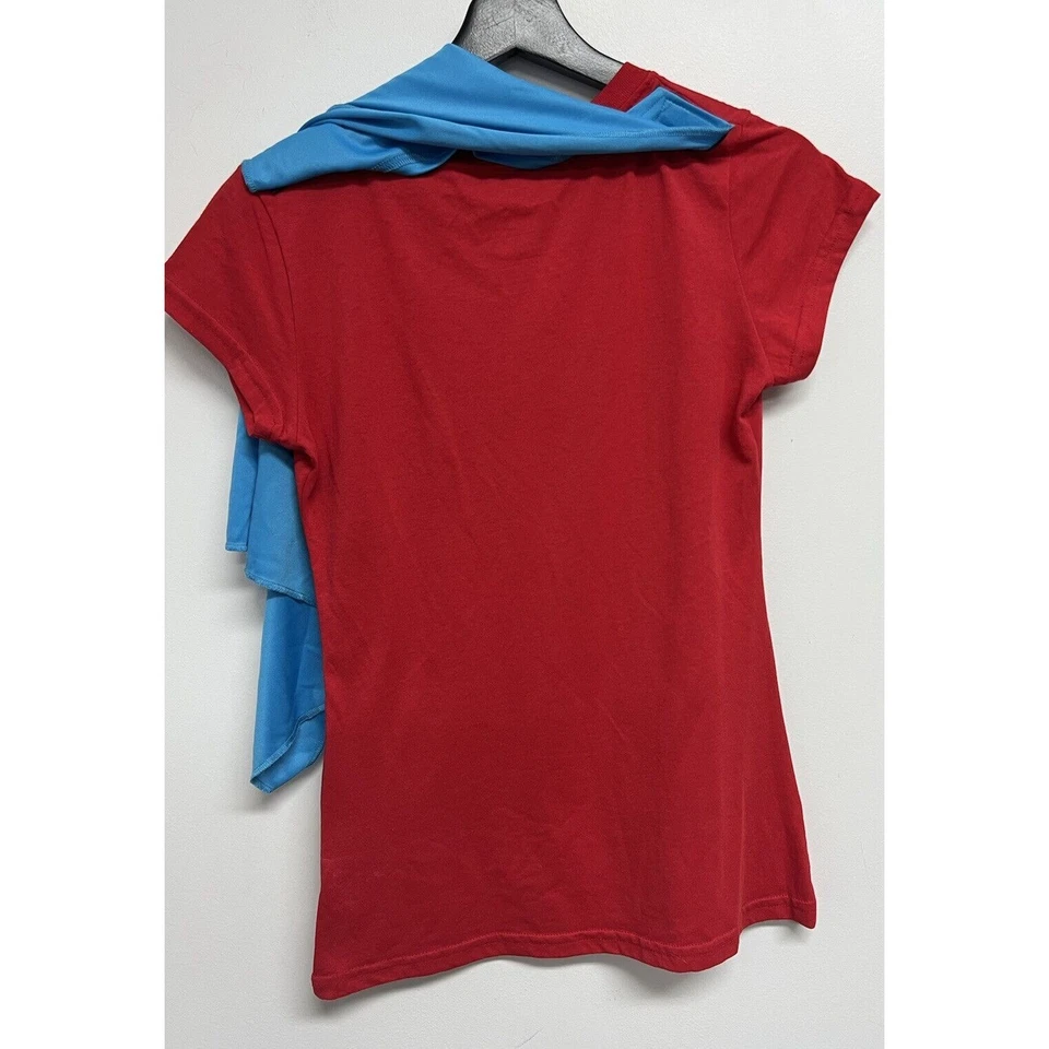 DC Comics Mujer Maravilla Disfraz Halloween Camiseta Capa Azul Jr Talla M 7-9 Foto 4 de 4